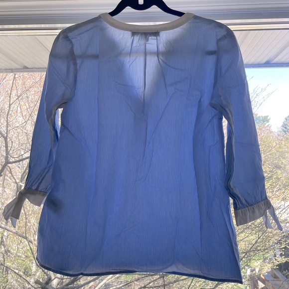 Tommy Hilfiger Blue and White Sriped Blouse Size: S - Picture 2 of 6